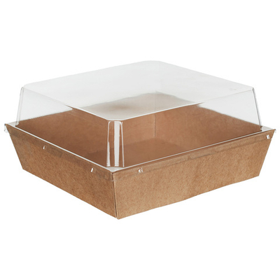 Контейнер бумажный Ant Box Kraft с крышкой 750 мл 15- 15 (150x150x80) 1/300