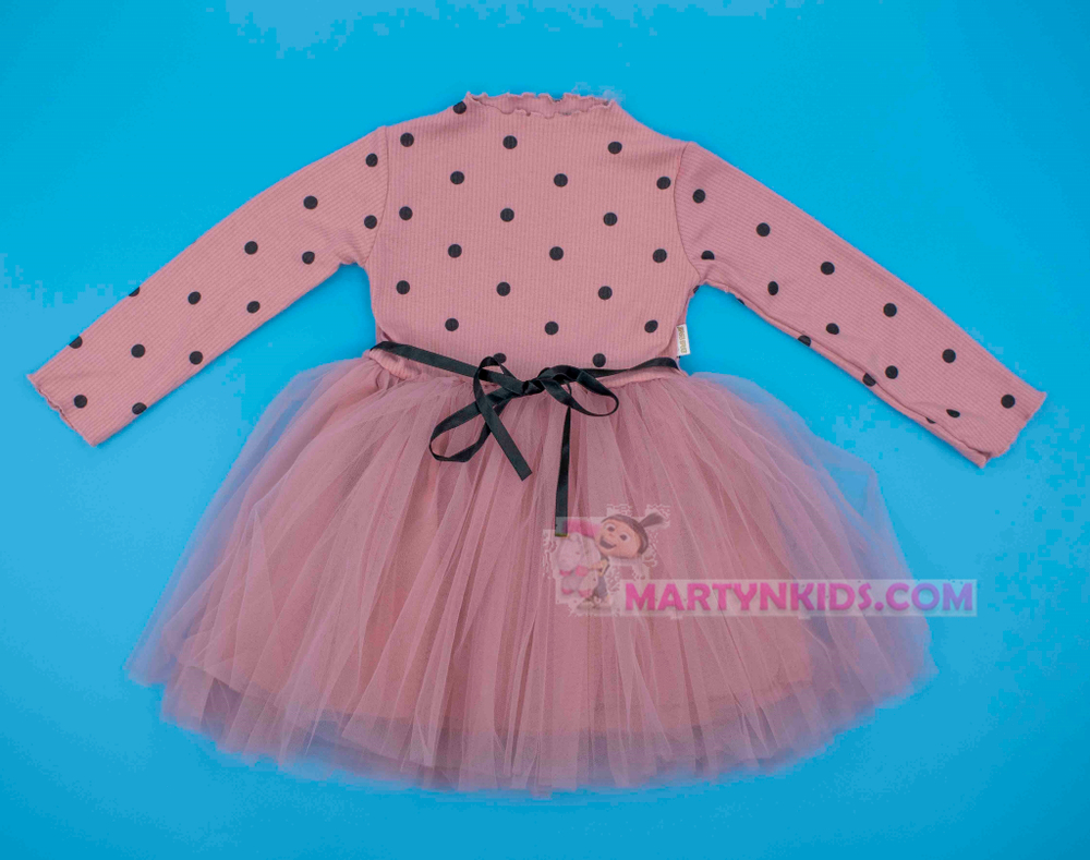 4354 платье Черные горошенки