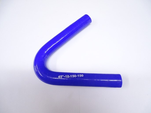 Патрубок угловой силикон 45,d18,L150x150, 3 нити стенка (4мм) (CARUM)