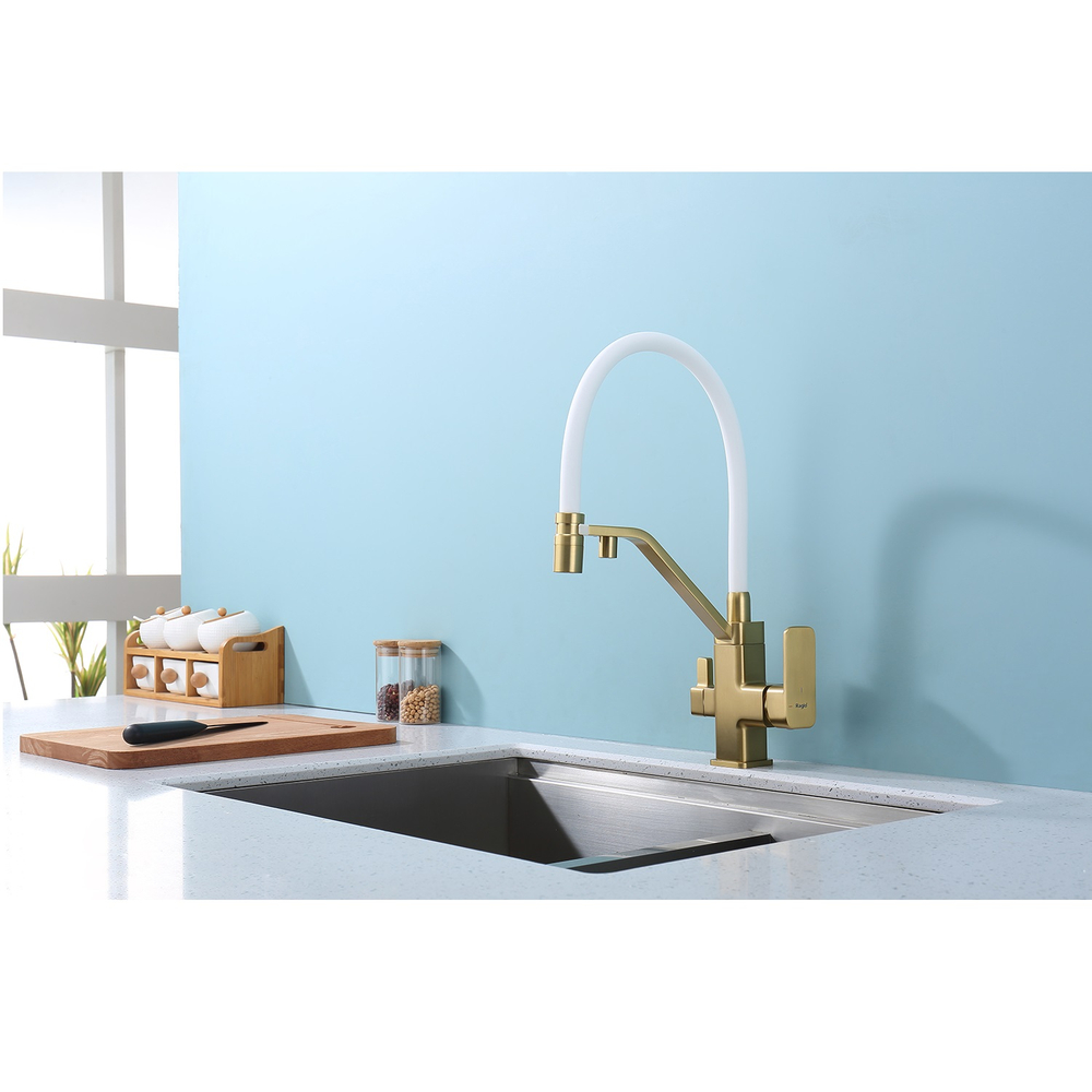 Смеситель для кухни с подключением фильтра Raglo R85.62.03, золотой сатин