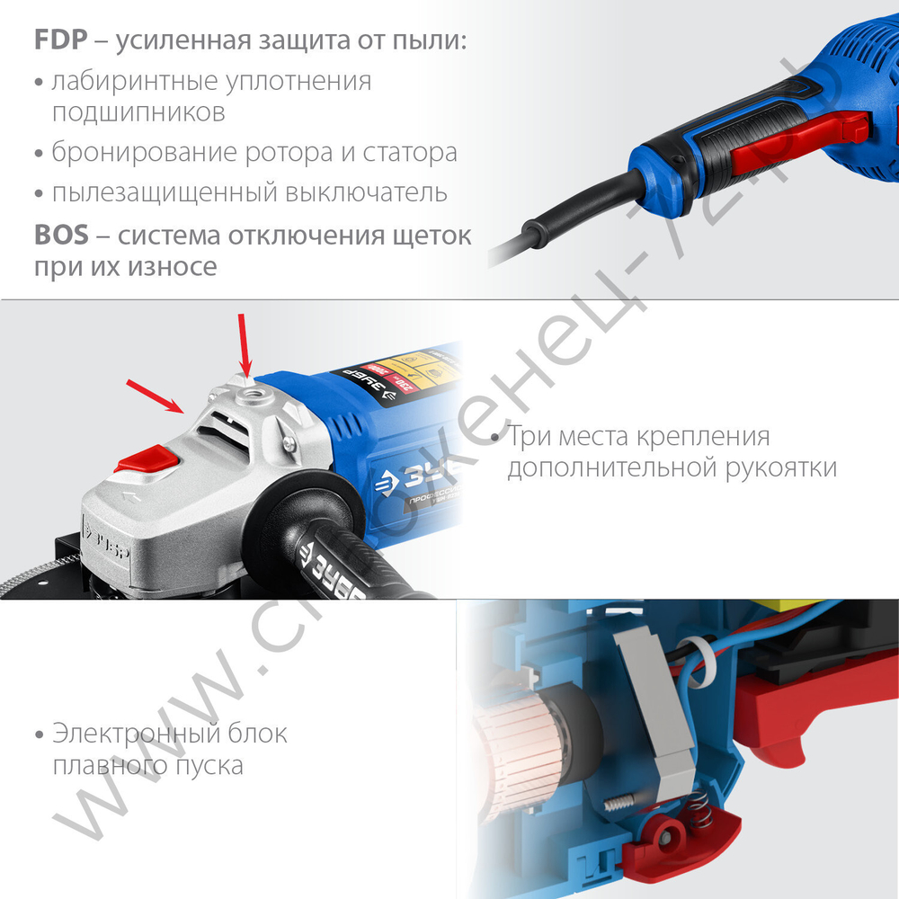 ЗУБР 2000 Вт, d230 мм, УШМ, Профессионал (УШМ-П230-2000 П)