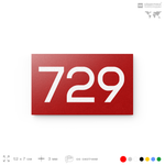 Номер на дверь 729, табличка на дверь для офиса, квартиры, кабинета, аудитории, склада, красная 120х70 мм, Айдентика Технолоджи