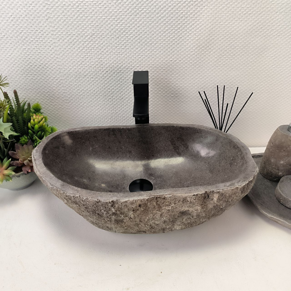 Раковина из речного камня RS63618 (55*33*15) 0122