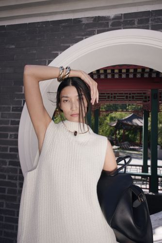 Белый удлиненный жилет Baguette