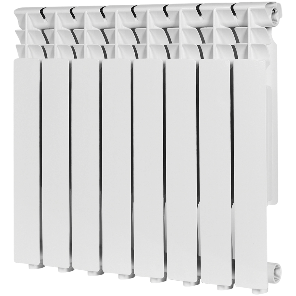 Радиатор алюминиевый ROMMER Optima 500 - 8 секций (подключение боковое, цвет белый)