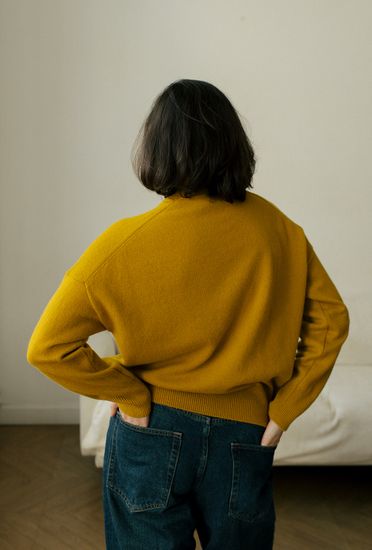 Джемпер Л.Т., 100% шерсть ягнёнка, цвет оливковый.