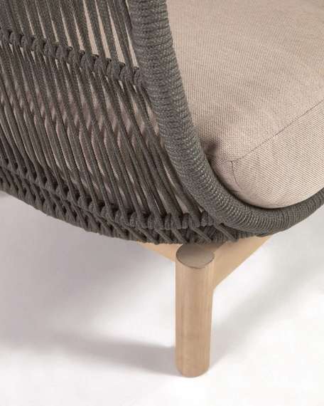 Трехместный уличный диван Catalina, зеленый корд, массив акации