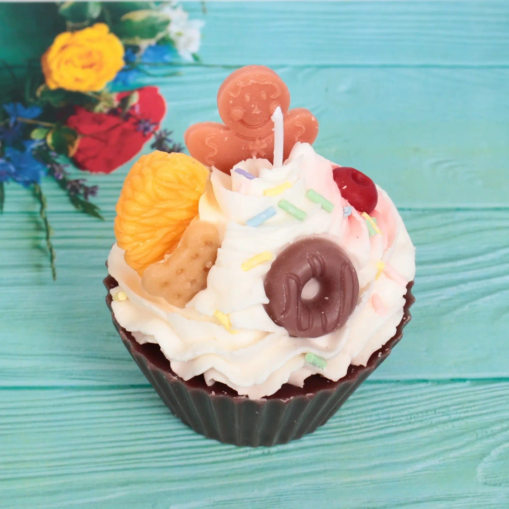 Свеча «Сладкое пироженое» 8*5 см (110 гр), (упаковка 8*8*10 см)