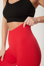 Легинсы бесшовные в рубчик с высокой талией