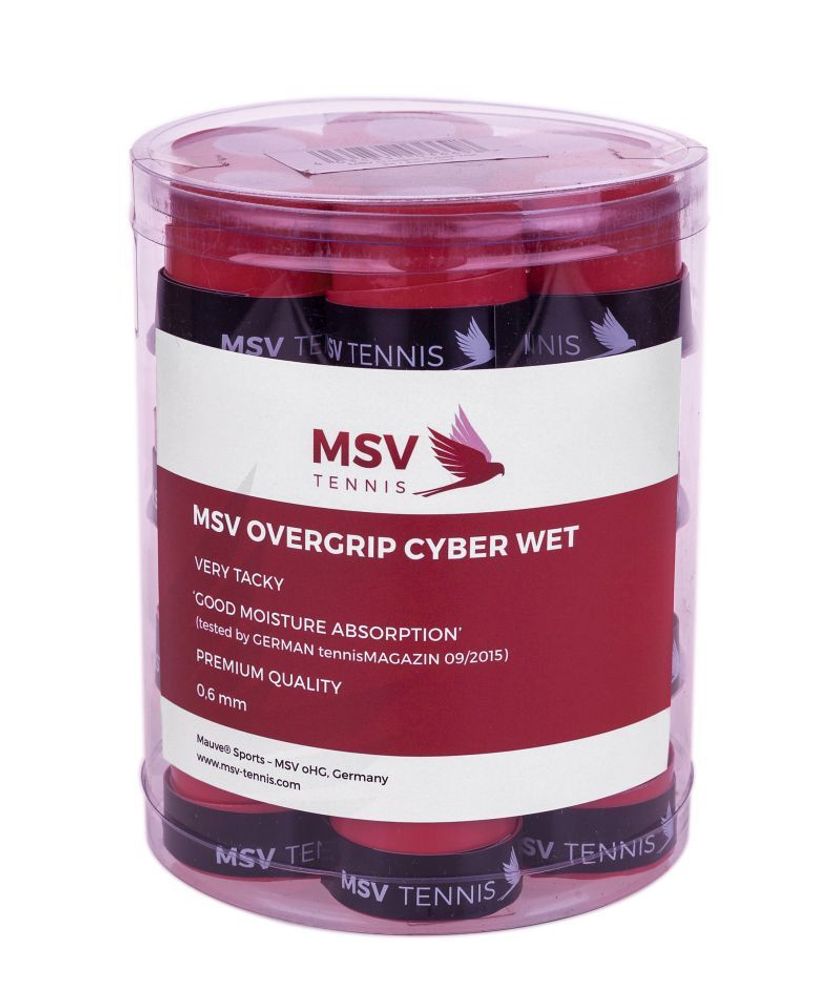 Теннисные намотки MSV Cyber Wet Overgrip красные 24P