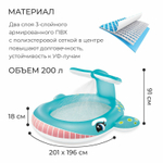 Бассейн надувной Intex 57440 Whale Spray 201х196х91 см / Круглый бассейн Интекс с водяным фонтаном распылителем Кит для дачи