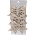 Бант на елку «Шик» 12*14 см (набор 3 шт), Шампань