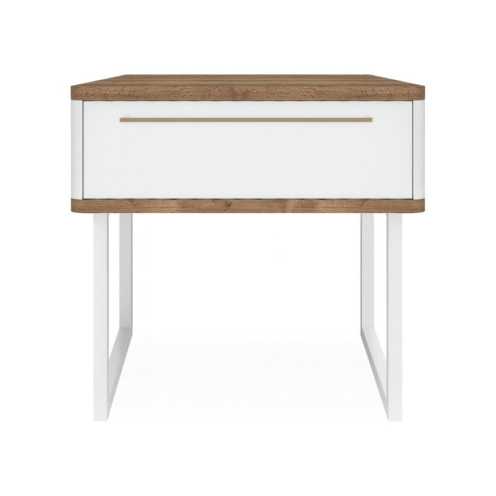 Тумба прикроватная на ножках ROYAL 5201 эко (Дуб Веллингтон-Белый-р.золото)