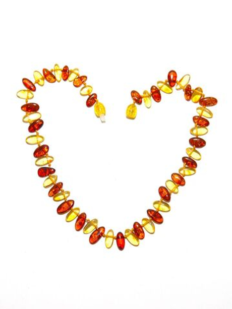 Детские бусы из натурального янтаря, длина 36 см. Бусы детские для девочек и мальчиков