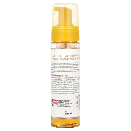 Okay Pure Naturals, Осветление кожи, пенка для умывания, куркума, 221 мл (7,5 унции)