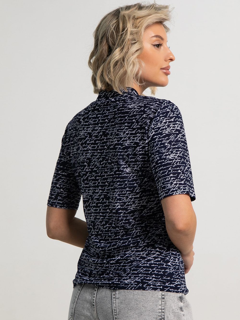 Водолазка с коротким рукавом (темно-синяя) Б15596-50М LT Collection