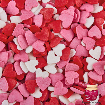 Посыпка "Сердечки красно-бело-розовые", 75 гр.
