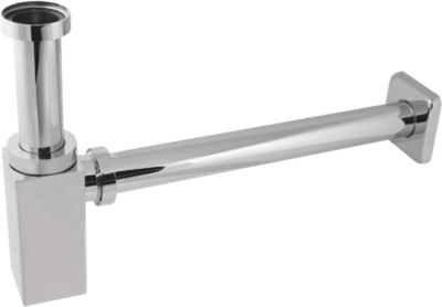 Сифон МЕТАЛЛ. для рак. ХРОМ (квадрат) HANSEN  (20/1шт)