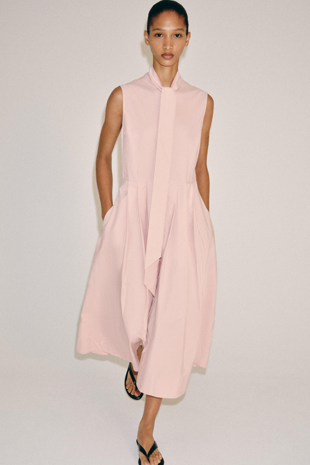 ZARA ПЛАТЬЕ-РУБАШКА — ZW COLLECTION, ПАСТЕЛЬНО-РОЗОВЫЙ