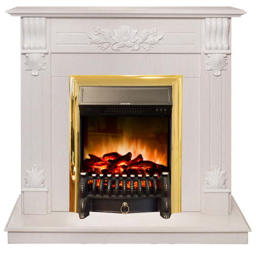 Каминокомплект Real Flame Ottawa WT с очагом Fobos Lux Brass