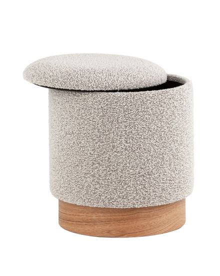 Пуф с ящиком Холли XS букле бежевый