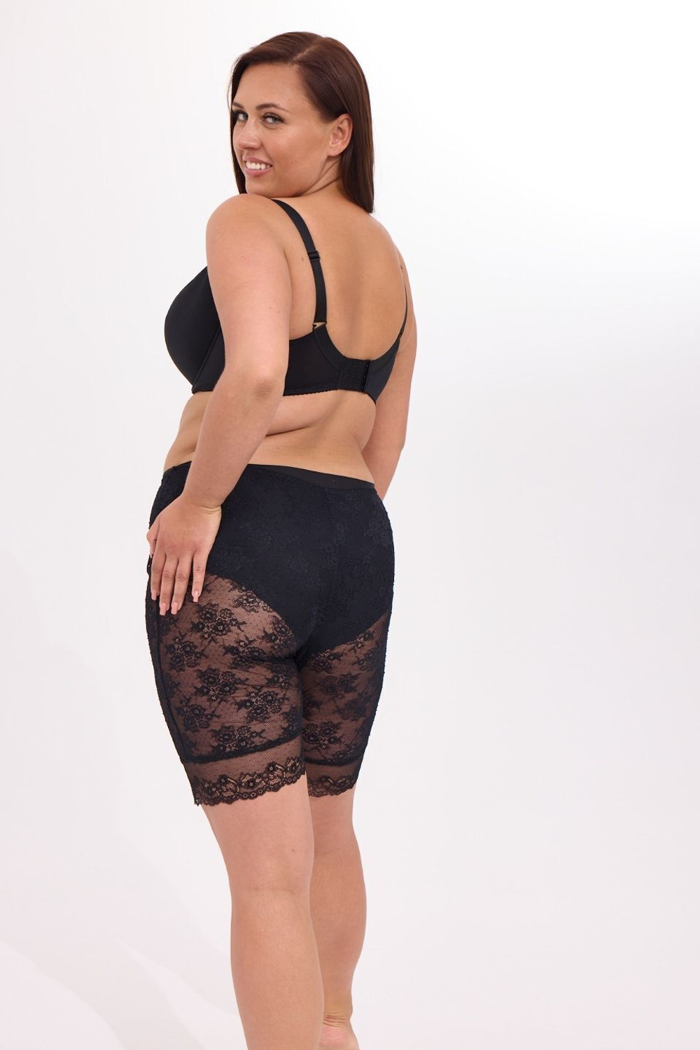 Женские трусики-панталоны из гипюра с цветочным рисунком (Размер: 6X) (Цвет: черный)