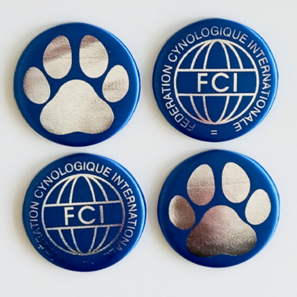 Закатной центр с тканевым покрытием 56 мм. (цвет ткани в ассортименте), печать СЕРЕБРО металлизированное.