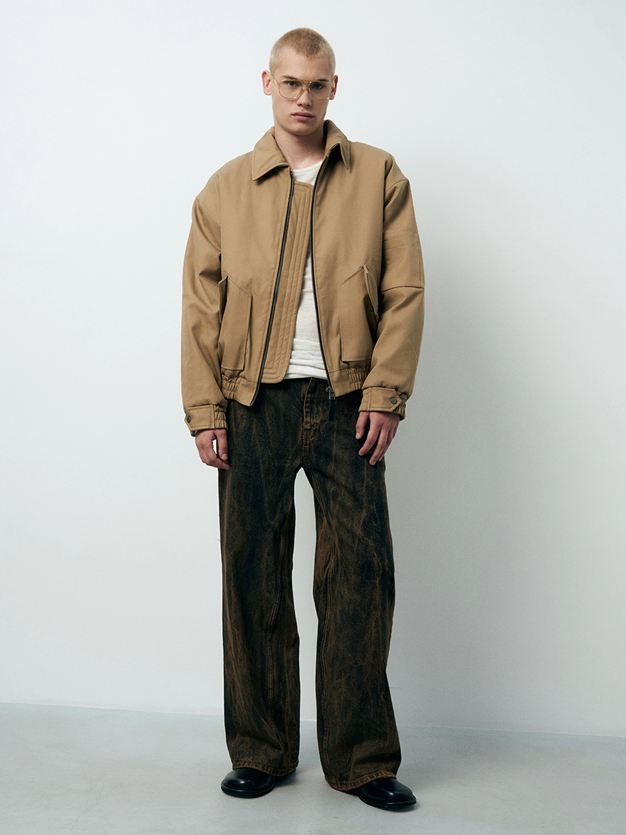 Бомбер "AVIATOR" бежевый