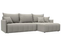 Диван угловой Лига-054 НПБ угол универсальный РОГОЖКА Амур 02 бежевый