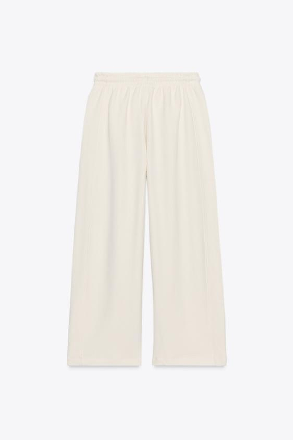 ZARA ШИРОКИЕ БРЮКИ В СТИЛЕ РУСТИК, ЭКРЮ