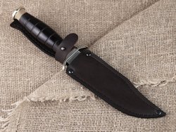 Нож «Разведчик», сталь 95х18, резная рукоять из черного мореного граба