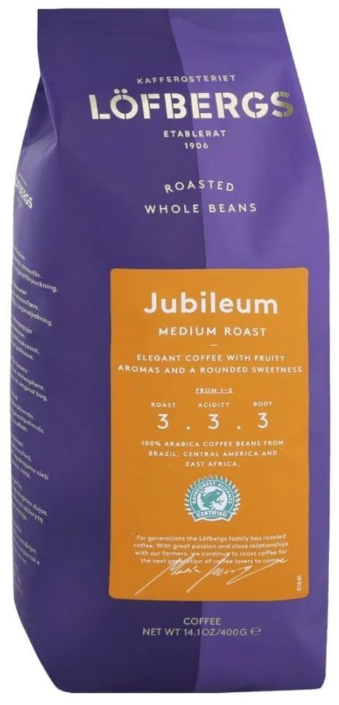 Кофе в зернах Lofbergs Jubileum 400 гр
