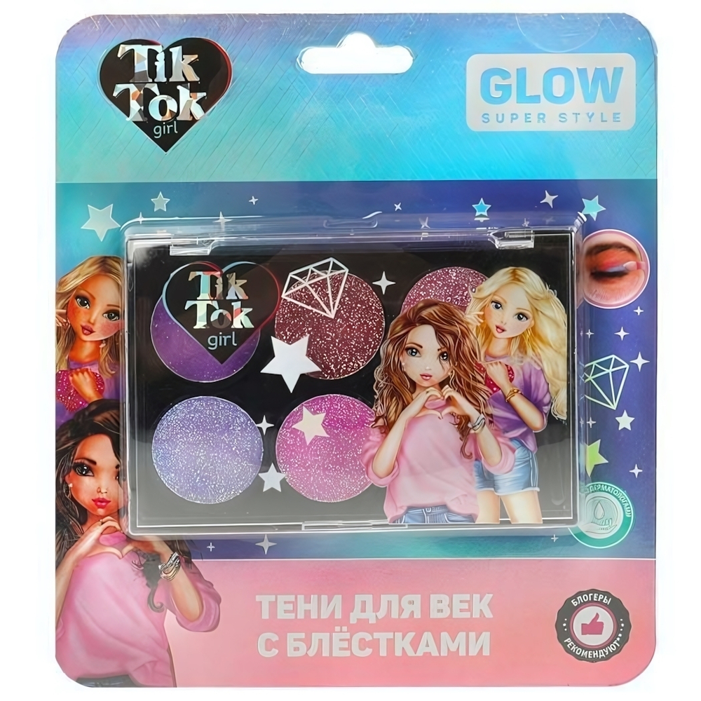 Тени д/век 6цв. 6г. с блестками YS096510-TTG (Tik Tok girl)