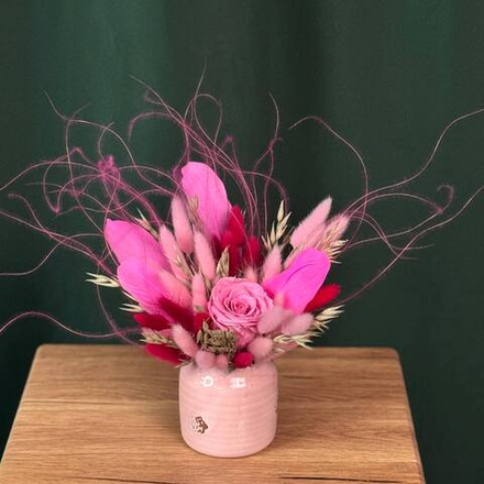 Кашпо из сухоцветов "Фламинго"