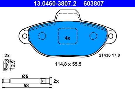 ATE - 13046038072-ATE - Brake Pad Set, disc brake
