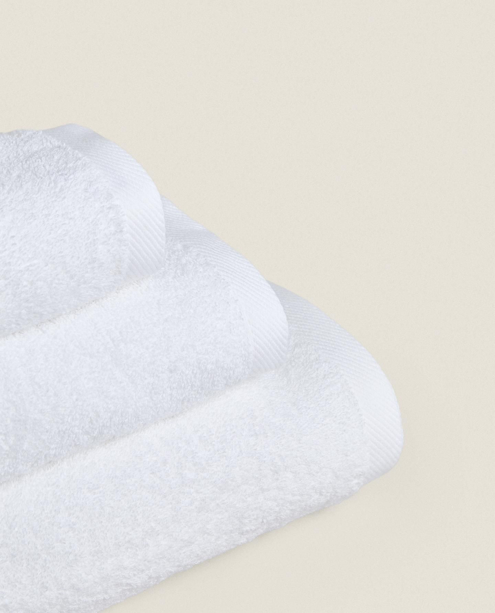 Zara Home - Гладкое махровое хлопковое банное полотенце (500 гхм2), белый, 90х150 см