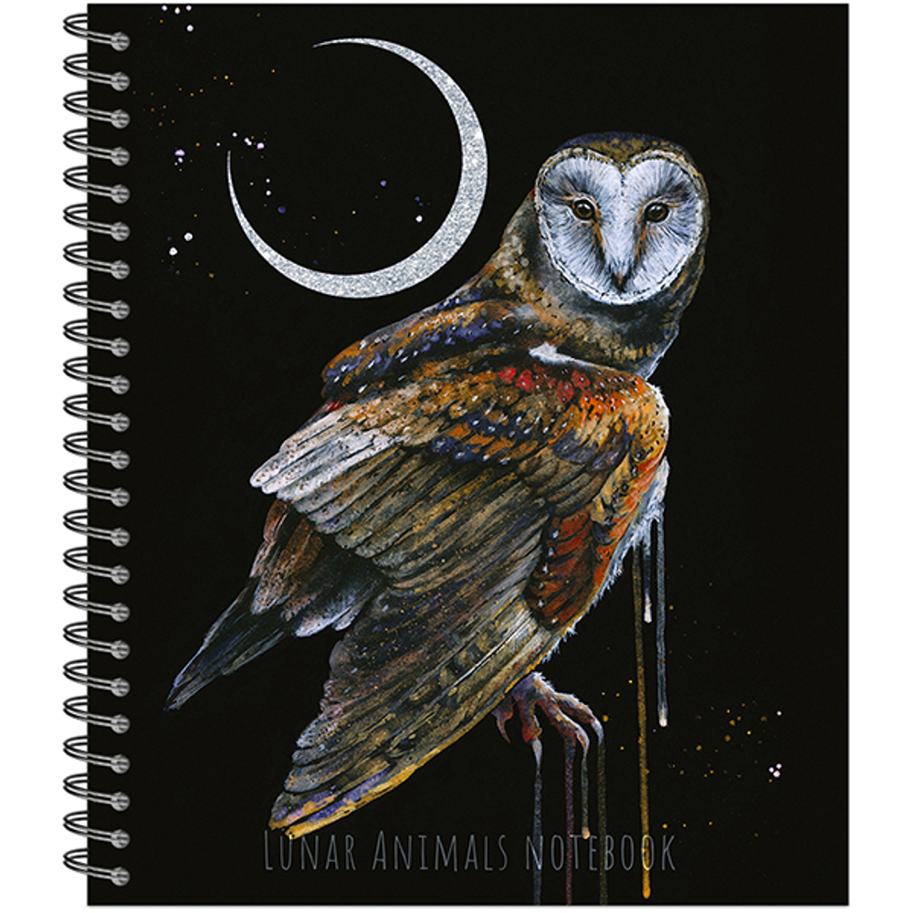 Тетрадь общая 48 листов на металиическом гребне "Lunar dark Animals"