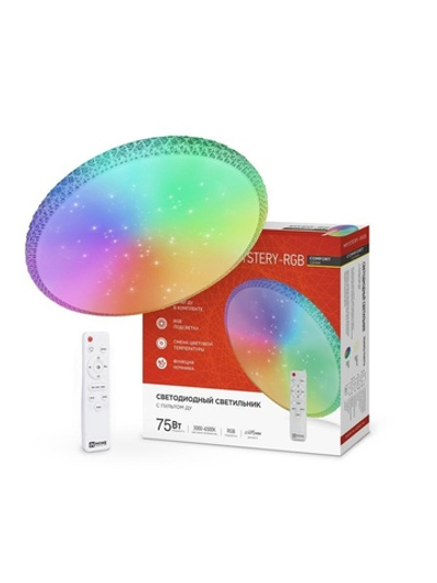 Светильник светодиодный COMFORT MYSTERY-RGB 75Вт 3000-6500К 6000лм 230В 495х85мм с пультом ДУ IN HOME 4690612044637