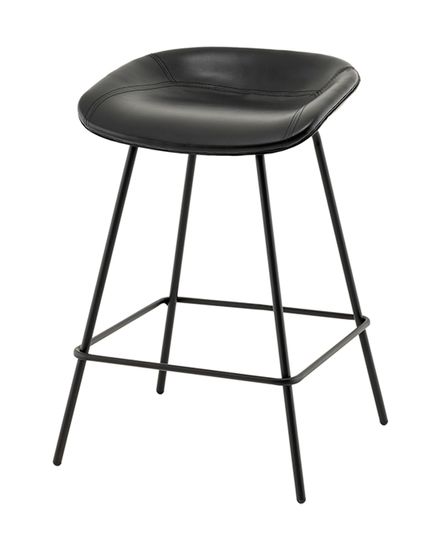 Стул полубарный Фуриоса экокожа чёрный