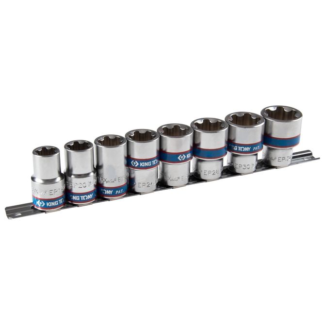 KING TONY (4E08PR) Набор торцевых головок 1/2", TORX Plus, EP18-EP32, 8 предметов