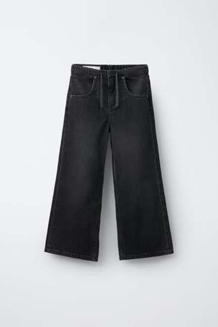 ZARA ДЖИНСЫ WIDE LEG, ЧЕРНЫЙ