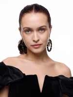 Серьги "Black night" из черного агата Gold