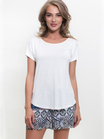 Домашний комплект с принтованными шортиками (Размер: XL) (Цвет: белый с синим)