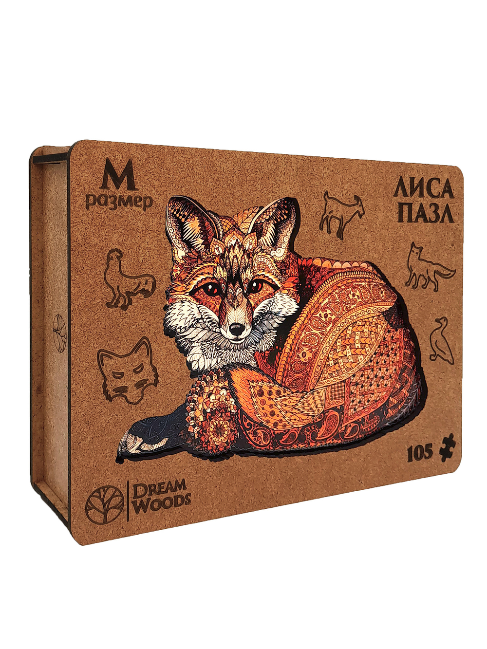 Пазлы деревянные 105 элементов 270*200мм "Лиса"