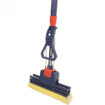 Швабра с губкой ПВА металлическая ручка 86-120 см(отжим три ролика)