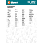 Мешки для пылесосов BORT MAKITA, NILFISK , STIHL  (BB-011U) 5шт