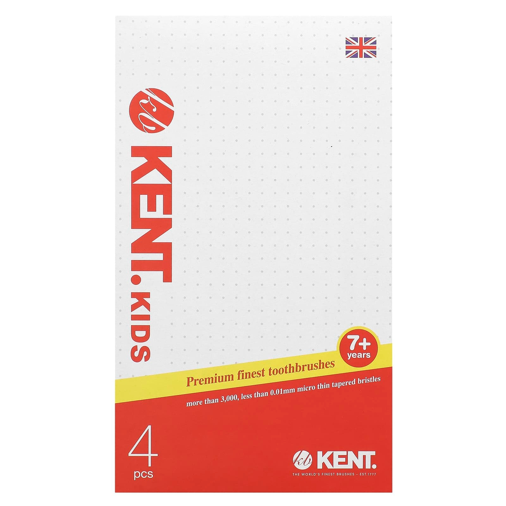 Kent, детская зубная щетка Premium Finest, для детей старше 7 лет, 4 шт.