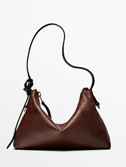 Massimo Dutti Маленькая сумка из кожи наппа, цвет кожи