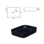 Умывальник накладной MELANA - 50 см матовый черный, прямоуг.