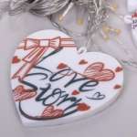 Гирлянда для дома БАХРОМА «LOVE» ш2,5м* в0,45/0,65м 90 ламп LED, прозрачн.пров, 8 режимов, IP-20, Теплый белый (возможность соединения)